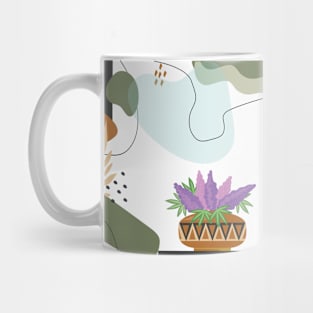 Colorful geometric flowers in a boho vase Mug